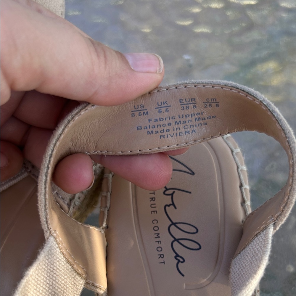Abella “Riviera” Cream Espadrille Flats with Straps - Picture 3 of 5